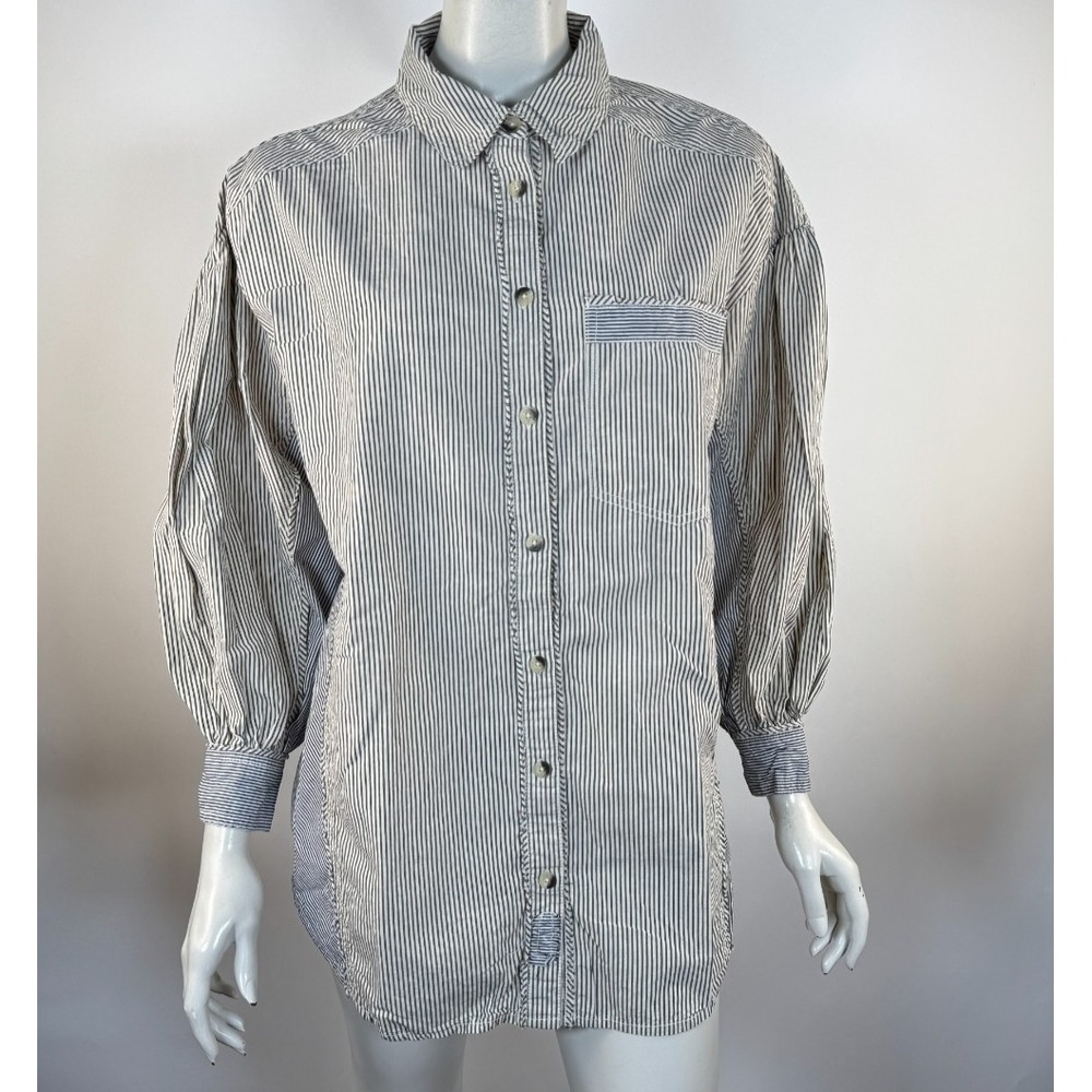 We the Free People Happy Hour Oxford Shirt Women S EUC Button-up Long Sleeve